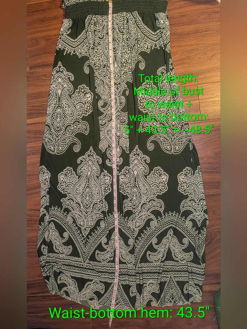 APT. 9 Paisley Spaghetti Strap Sleeveless Smocked Empire Waist Maxi Dress - M - Picture 12 of 16